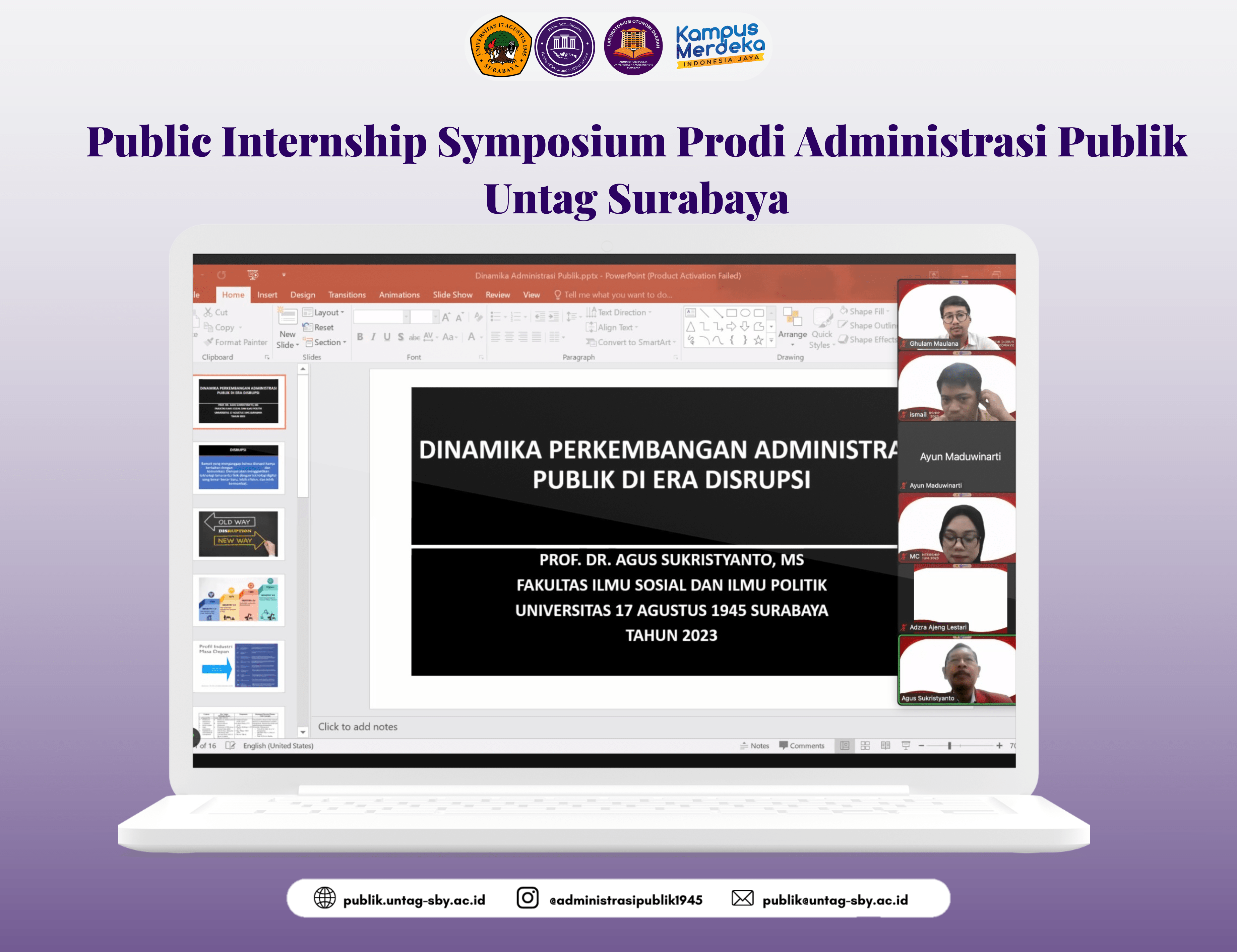Public Internship Symposium Prodi Administrasi Publik Untag Surabaya