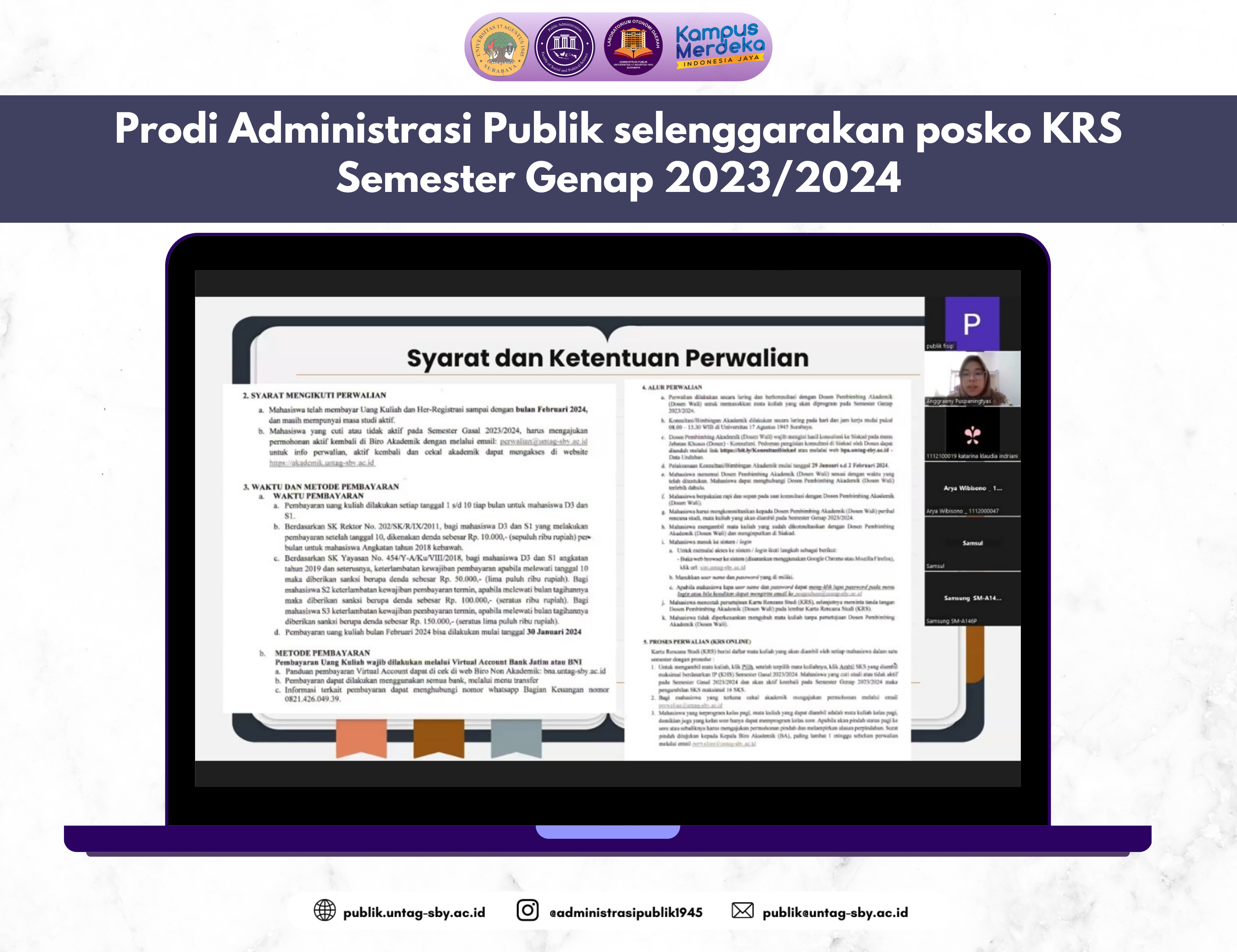 Prodi Administrasi Publik selenggarakan posko KRS Semester Genap 2023/2024