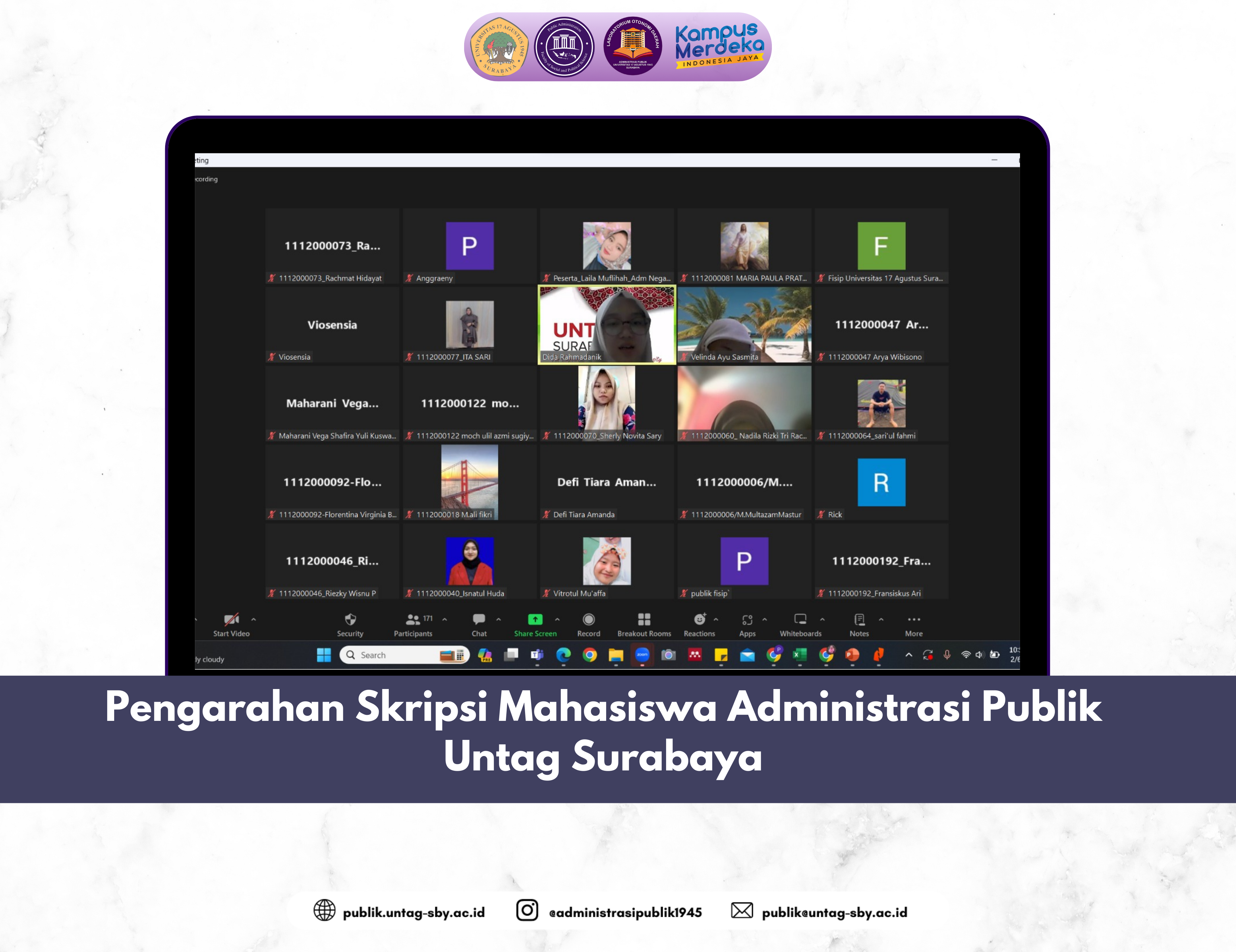 Pengarahan Skripsi Mahasiswa Administrasi Publik Untag Surabaya