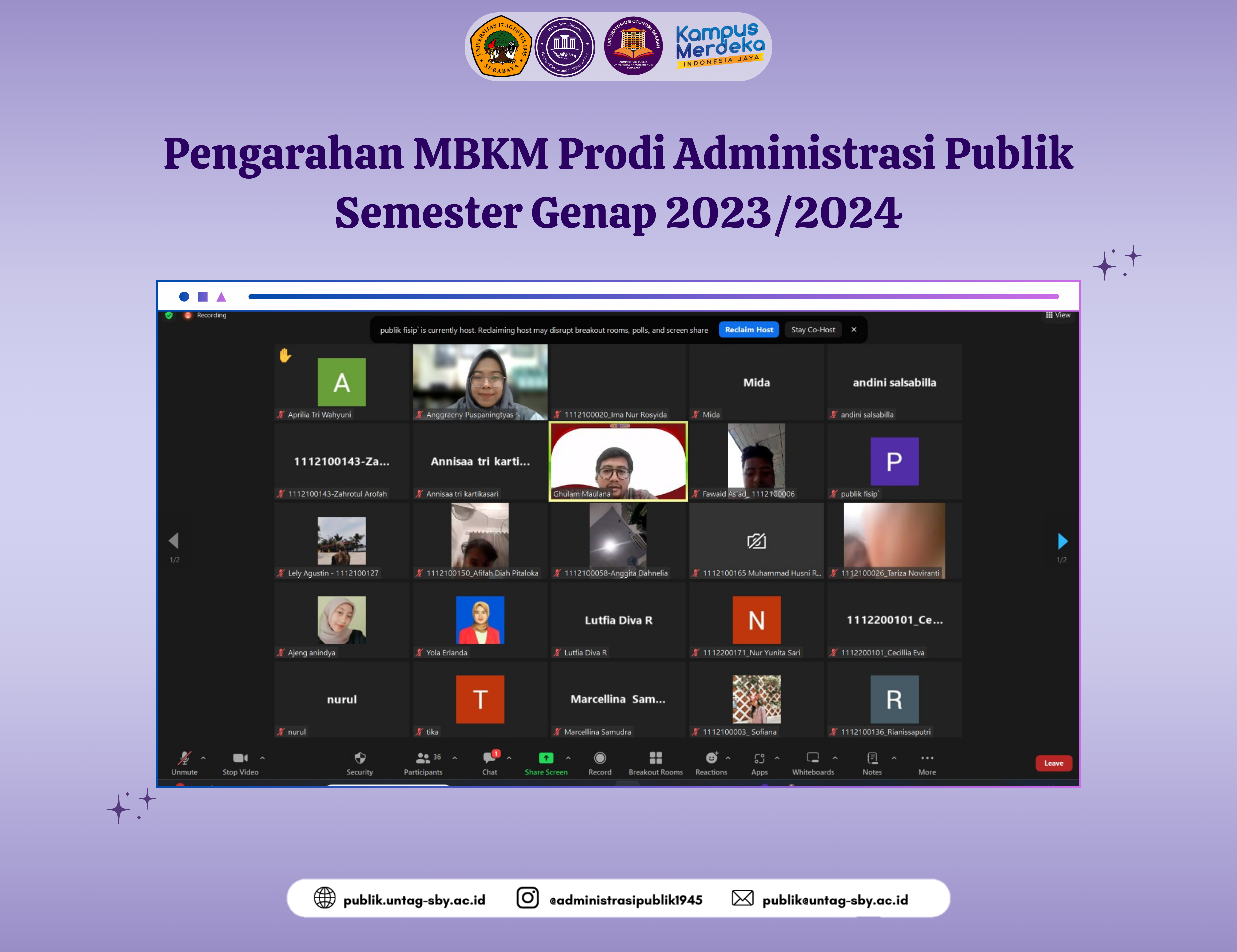 Pengarahan MBKM Prodi Administrasi Publik Semester Genap 2023/2024