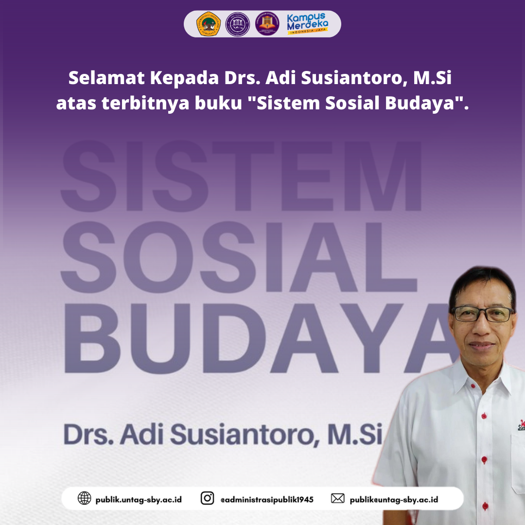 SELAMAT Drs. ADI SUSIANTORO, M.Si ATAS TERBITNYA BUKU SISTEM SOSIAL BUDAYA