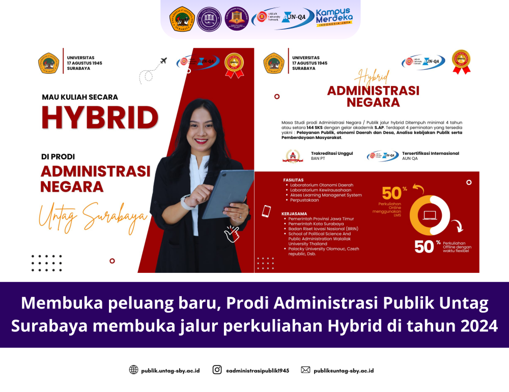 Prodi Administrasi Publik Untag Surabaya membuka jalur perkuliahan Hybrid