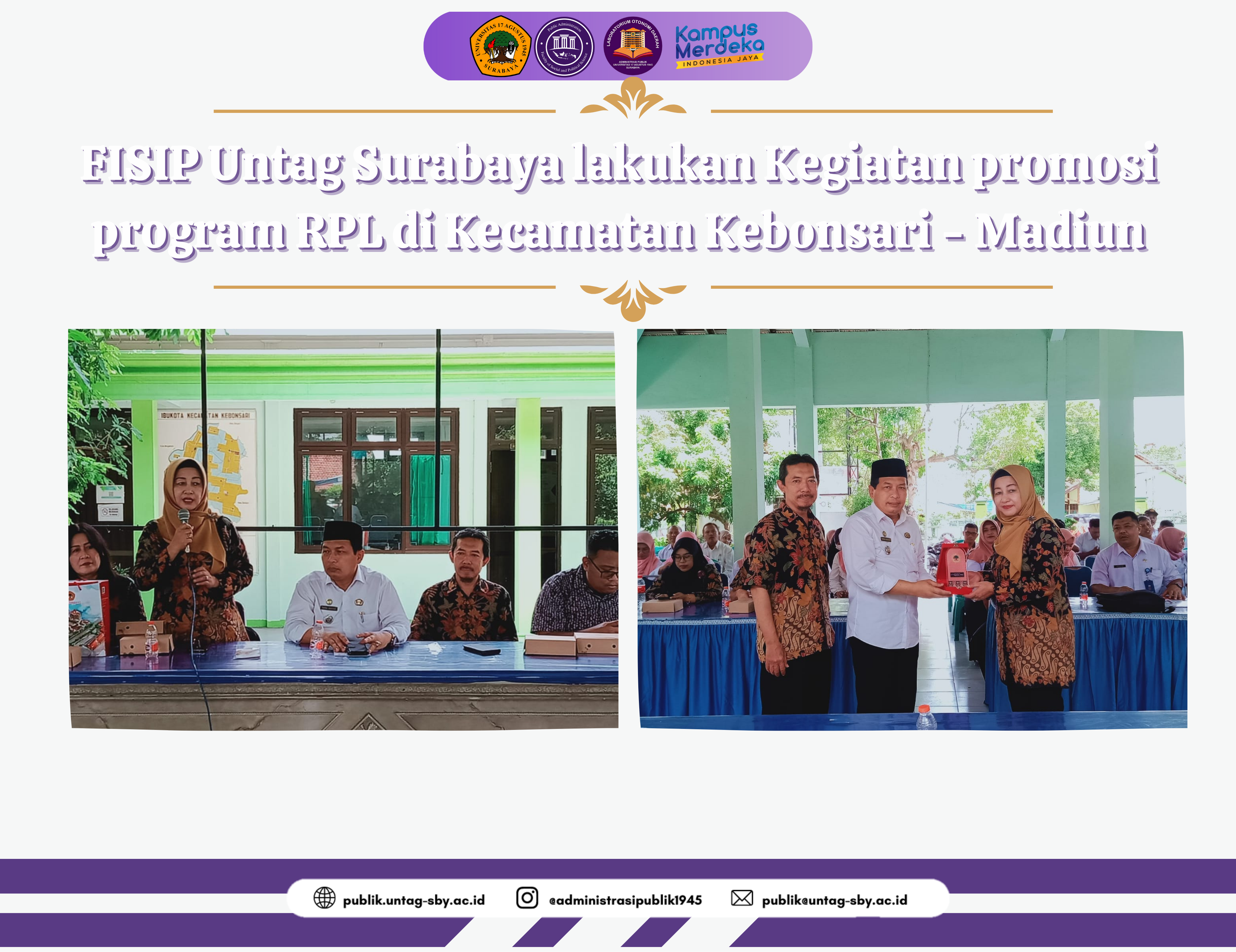 FISIP Untag Surabaya lakukan Kegiatan promosi program RPL di Kecamatan Kebonsari - Madiun