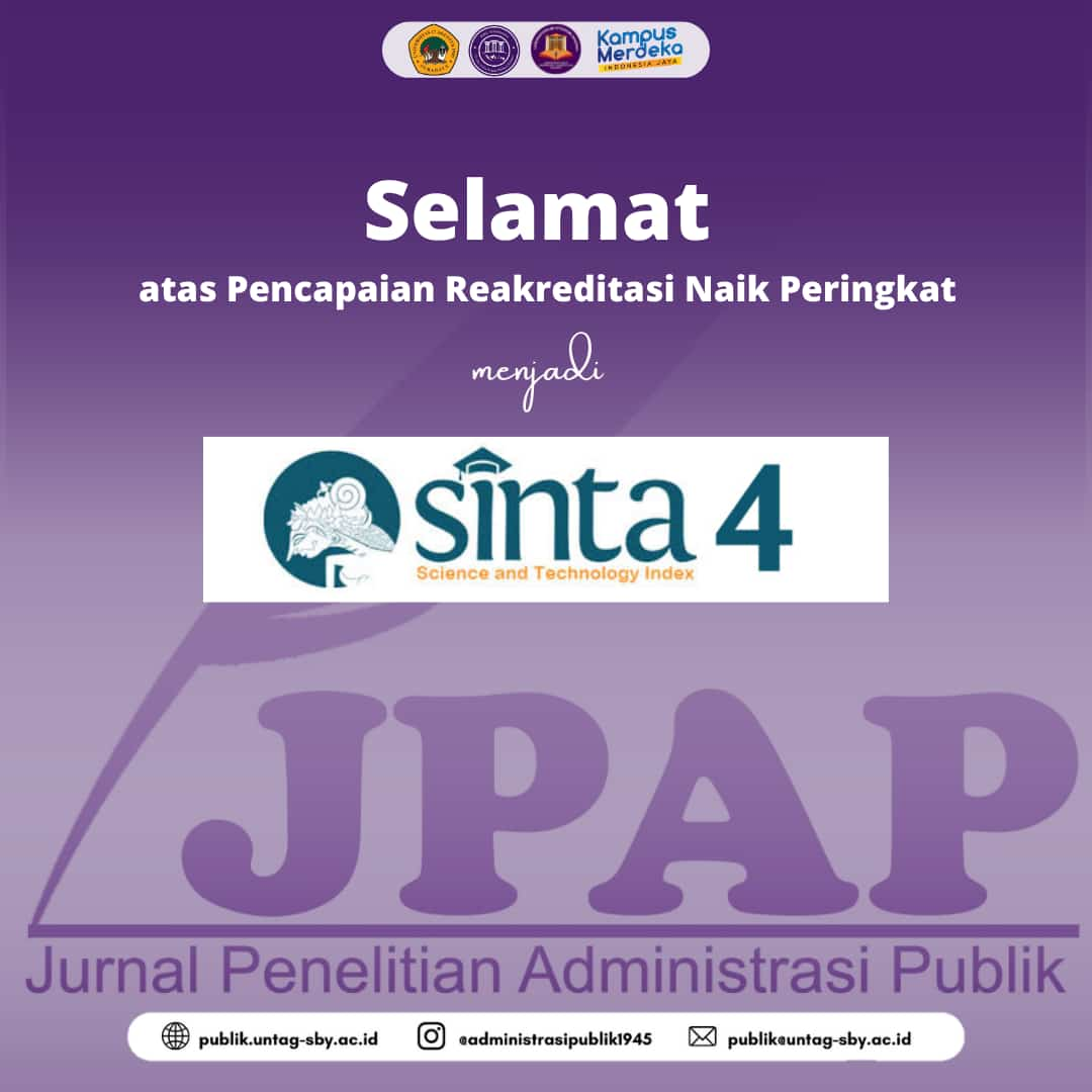 SELAMAT, Jurnal Penelitian Administrasi Publik (JPAP) Naik Peringkat Sinta 4