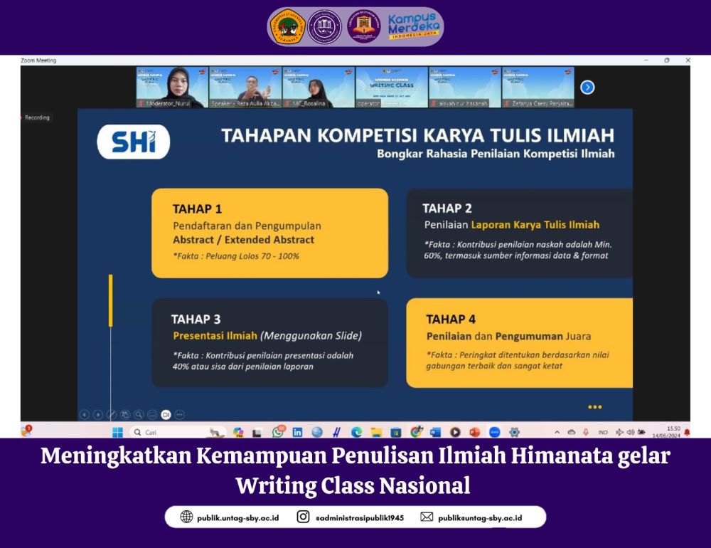 Meningkatkan Kemampuan Penulisan Ilmiah Himanata gelar writing Class Nasional