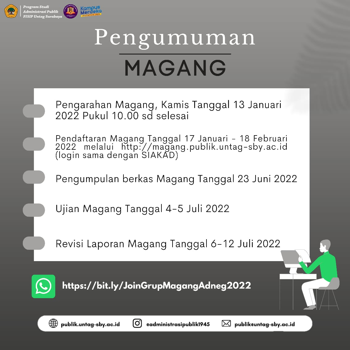 PENGUMUMAN MAGANG SEMESTER GENAP 2021/2022