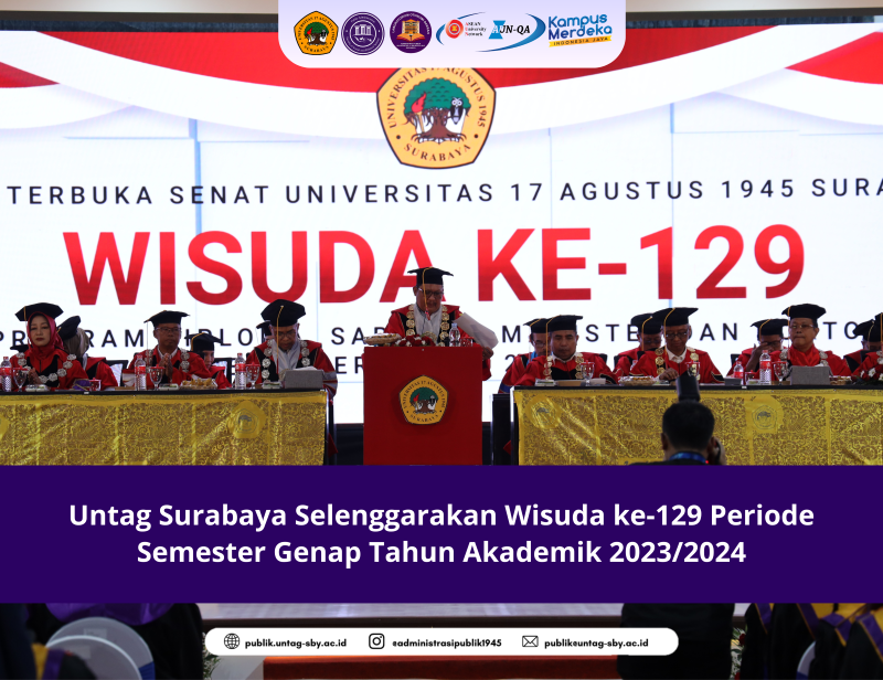 Untag Surabaya Selenggarakan Wisuda ke-129 Periode Semester Genap Tahun Akademik 2023/2024