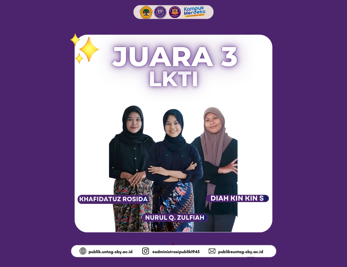 JUARA 3 KOMPETISI LOMBA KARYA TULIS ILMIAH TINGKAT NASIONAL (LKTIN) 