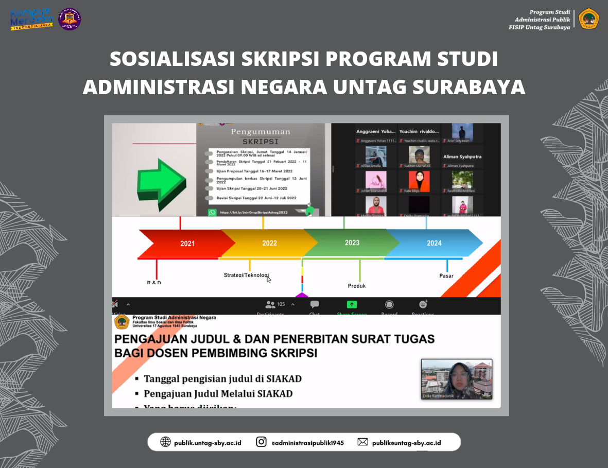 SOSIALISASI SKRIPSI PROGRAM STUDI ADMINISTRASI NEGARA UNTAG SURABAYA