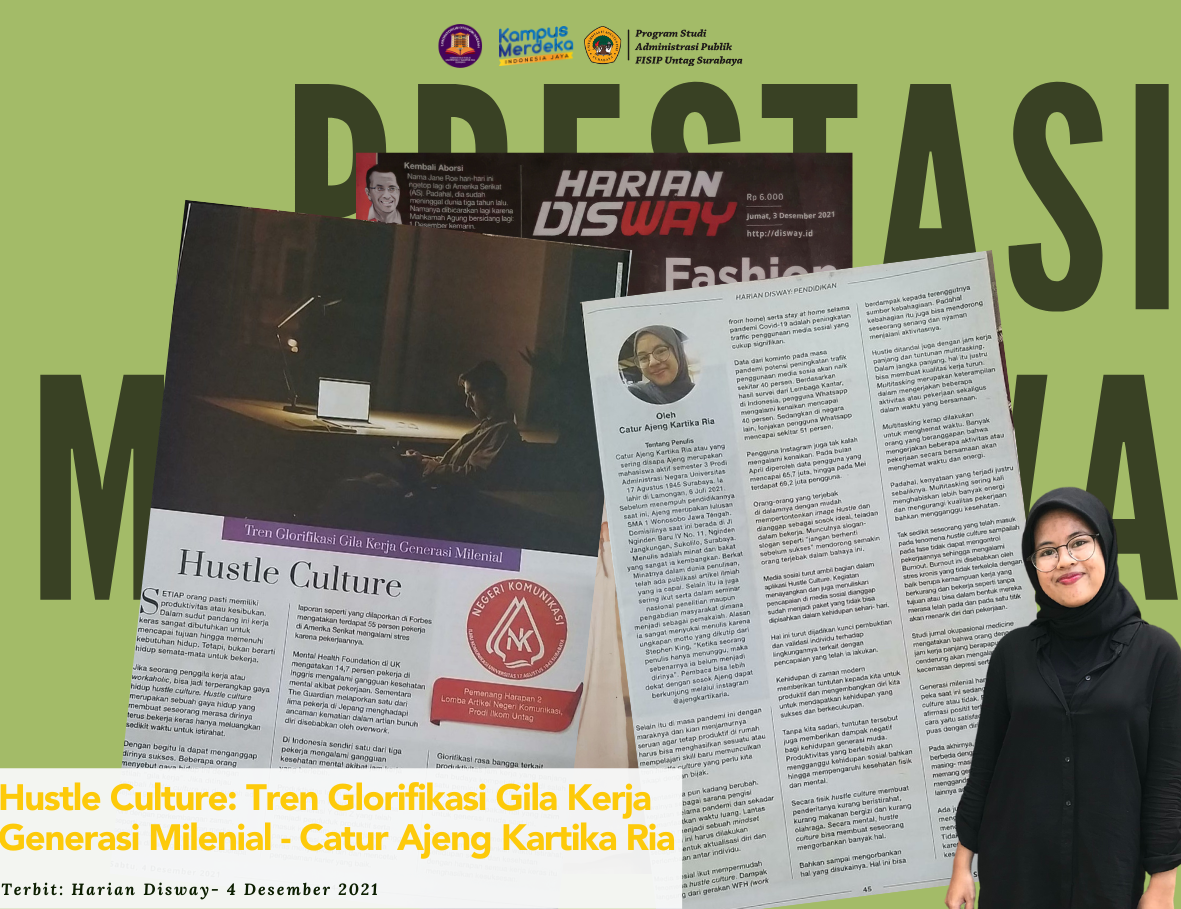 CATUR AJENG KARTIKA RIA - Hustle Culture: Tren Glorifikasi Gila Kerja Generasi Milenial