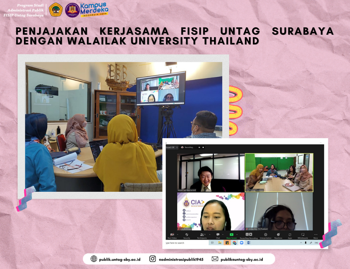 PENJAJAKAN KERJASAMA FISIP UNTAG SURABAYA DENGAN WALAILAK UNIVERSITY THAILAND