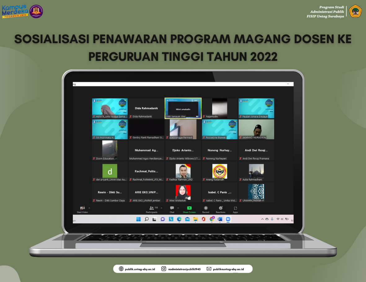 SOSIALISASI PENAWARAN PROGRAM MAGANG DOSEN KE PERGURUAN TINGGI TAHUN 2022