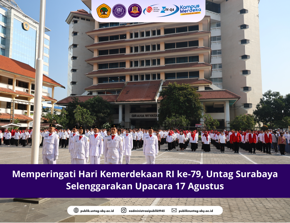 Memperingati Hari Kemerdekaan RI ke-79, Untag Surabaya Selenggarakan Upacara 17 Agustus