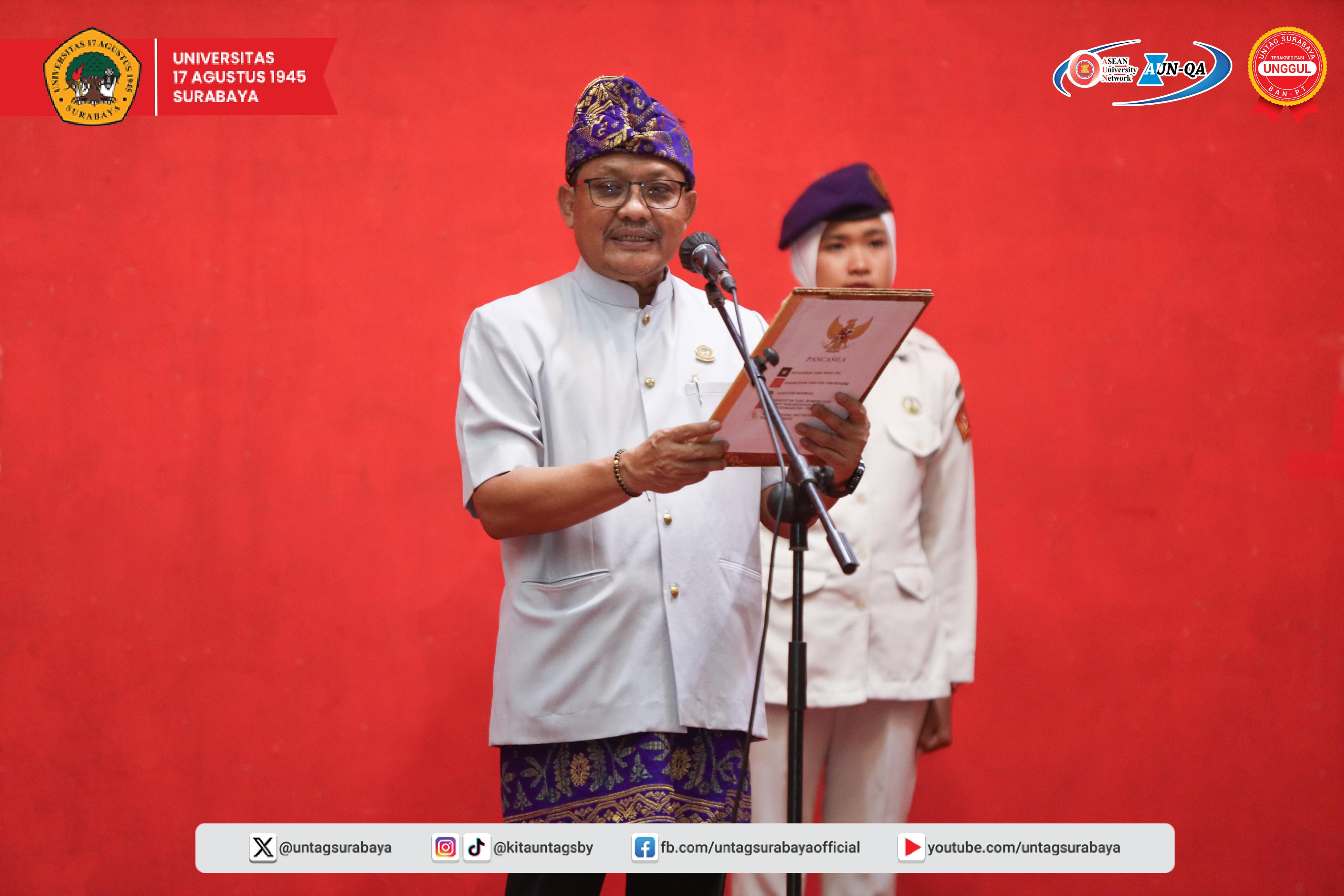 UNTAG SURABAYA GELAR UPACARA PERINGATAN HARDIKNAS 2025 