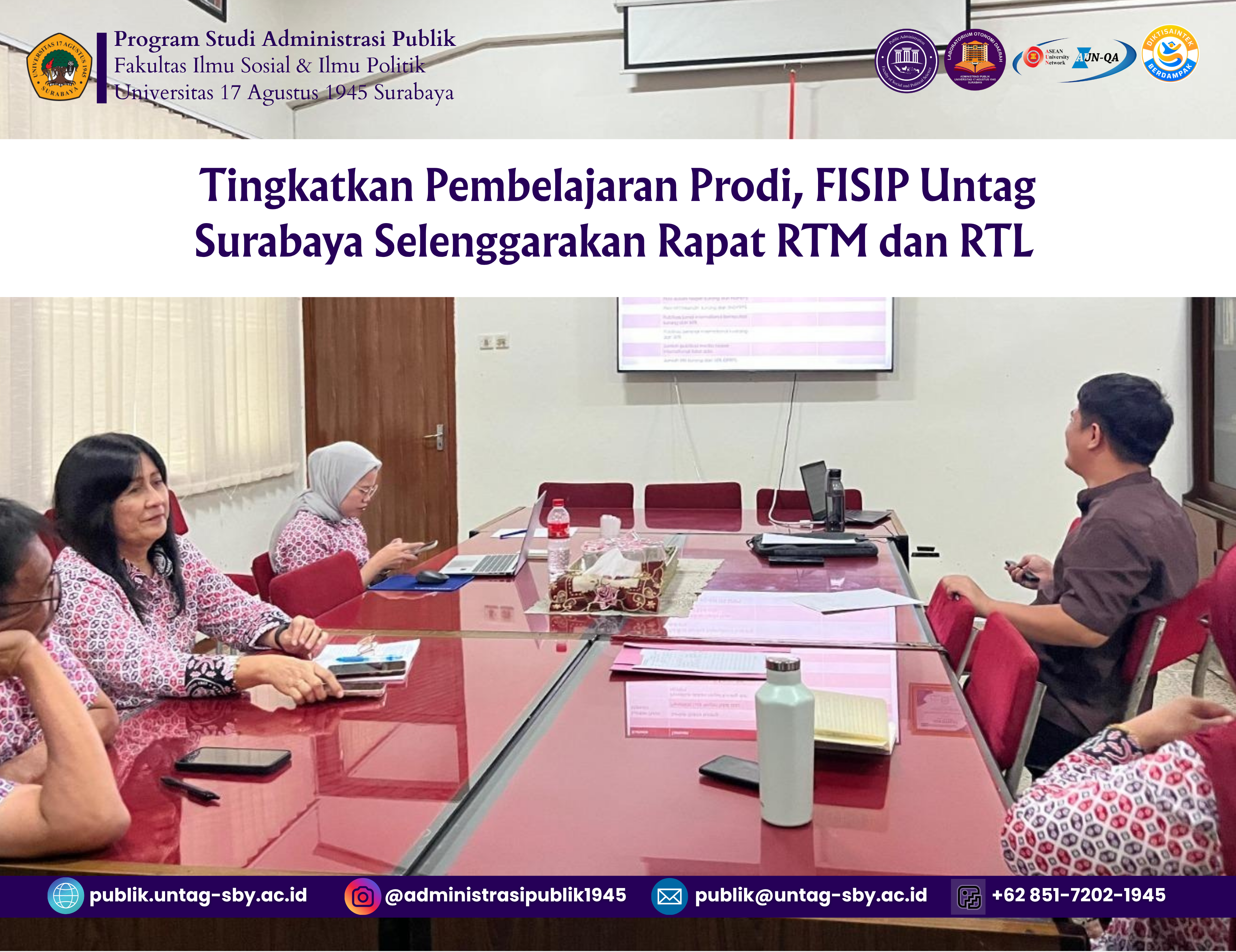 Tingkatkan Pembelajaran Prodi, FISIP Untag Surabaya Selenggarakan Rapat RTM dan RTL