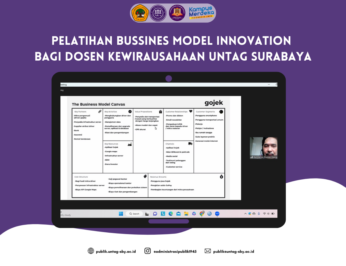 PELATIHAN BUSINESS MODEL INNOVATION BAGI DOSEN KEWIRAUSAHAAN UNTAG SURABAYA