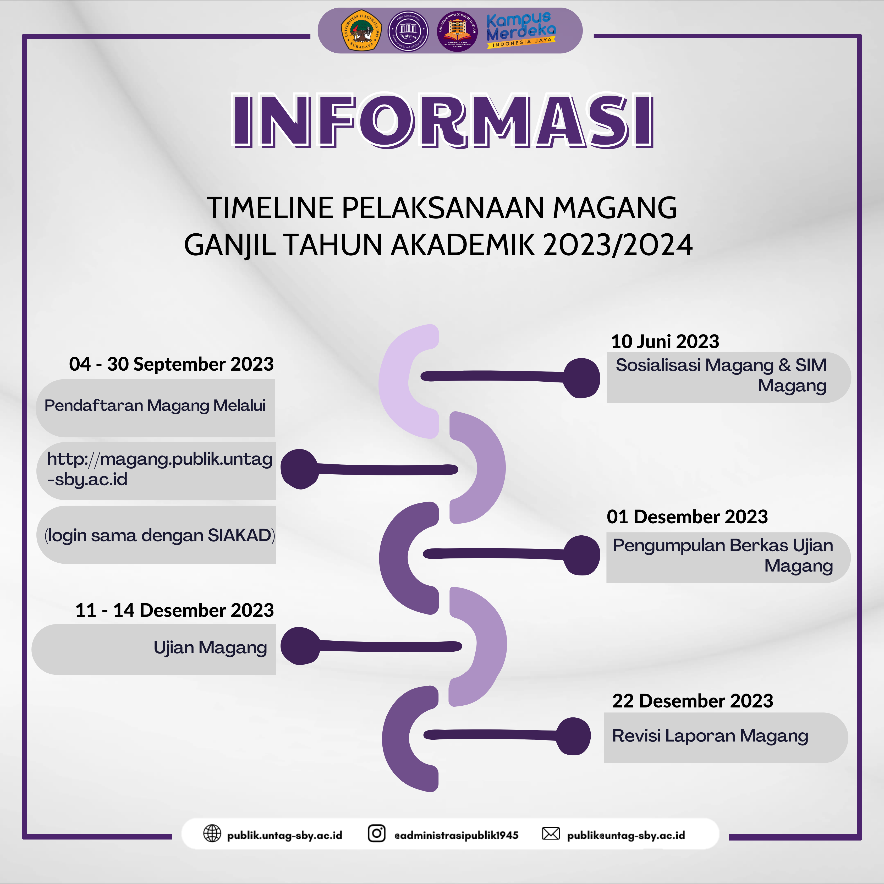 TIMELINE MAGANG SEMESTER GASAL 2023/2024