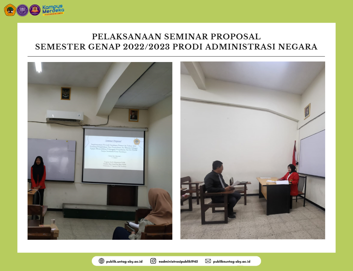 PELAKSANAAN SEMINAR PROPOSAL SEMESTER GENAP 2022/2023 PRODI ADMINISTRASI NEGARA