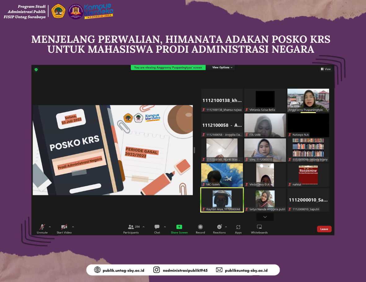 MENJELANG PERWALIAN, HIMANATA ADAKAN POSKO KRS UNTUK MAHASISWA PRODI ADMINISTRASI NEGARA