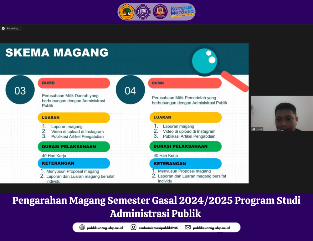 Pengarahan Magang Semester Gasal 2024/2025 Program Studi Administrasi Publik