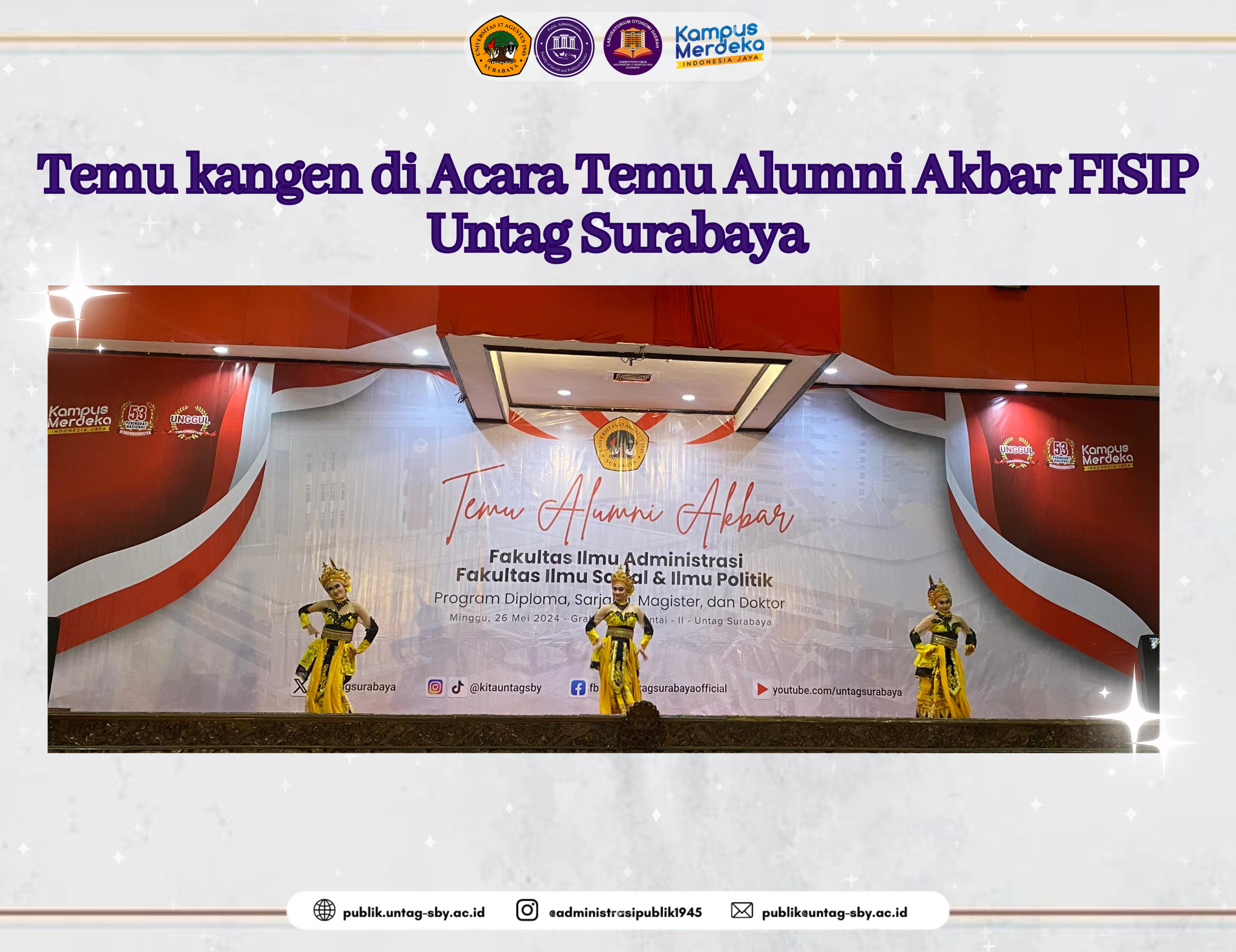 Temu kangen di Acara Temu Alumni Akbar FISIP Untag Surabaya