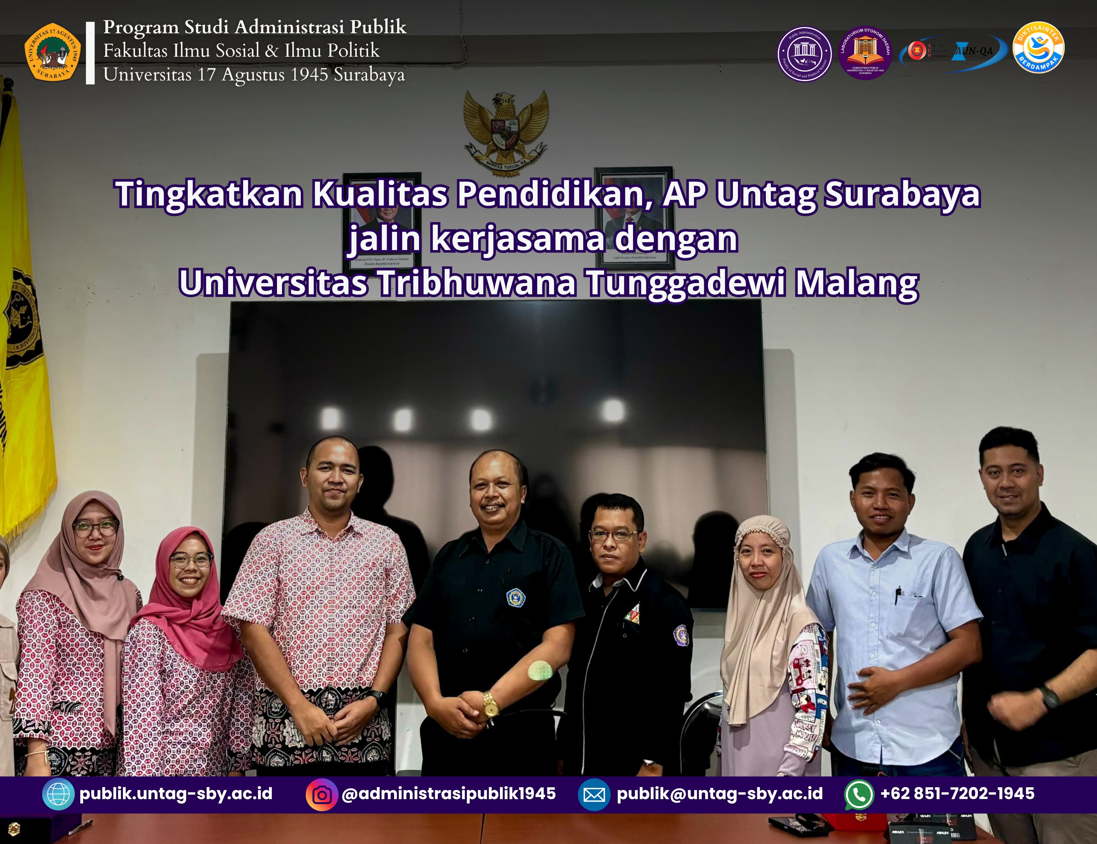 Tingkatkan Kualitas Pendidikan, AP Untag Surabaya jalin kerjasama dengan Universitas Tribhuwana Tunggadewi Malang