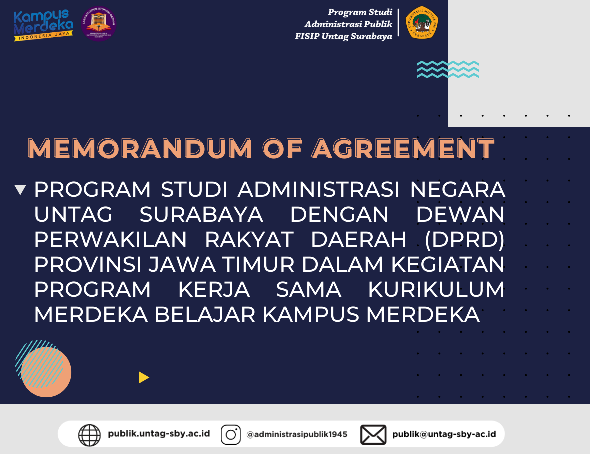 MOA PROGRAM STUDI ADMINISTRASI NEGARA UNTAG SURABAYA DENGAN DPRD JATIM