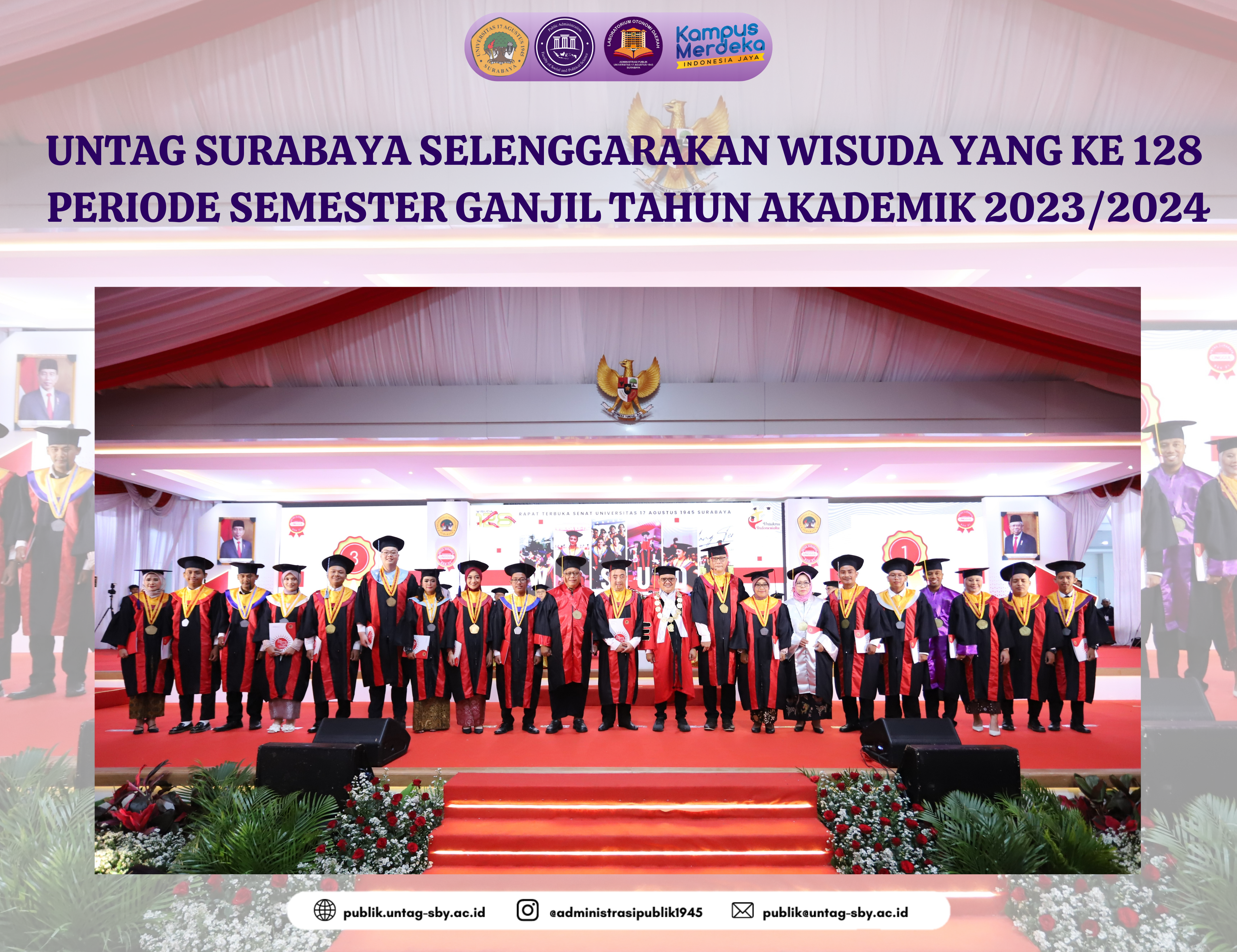 UNTAG SURABAYA SELENGGARAKAN WISUDA YANG KE 128 PERIODE SEMESTER GANJIL TAHUN AKADEMIK 2023/2024