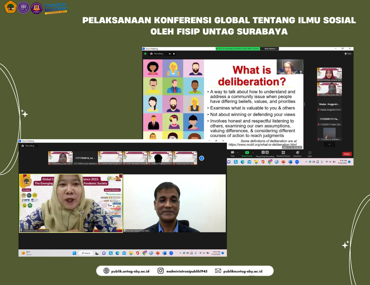 PELAKSANAAN GLOBAL CONFERENCE TENTANG ILMU SOSIAL OLEH FISIP UNTAG SURABAYA