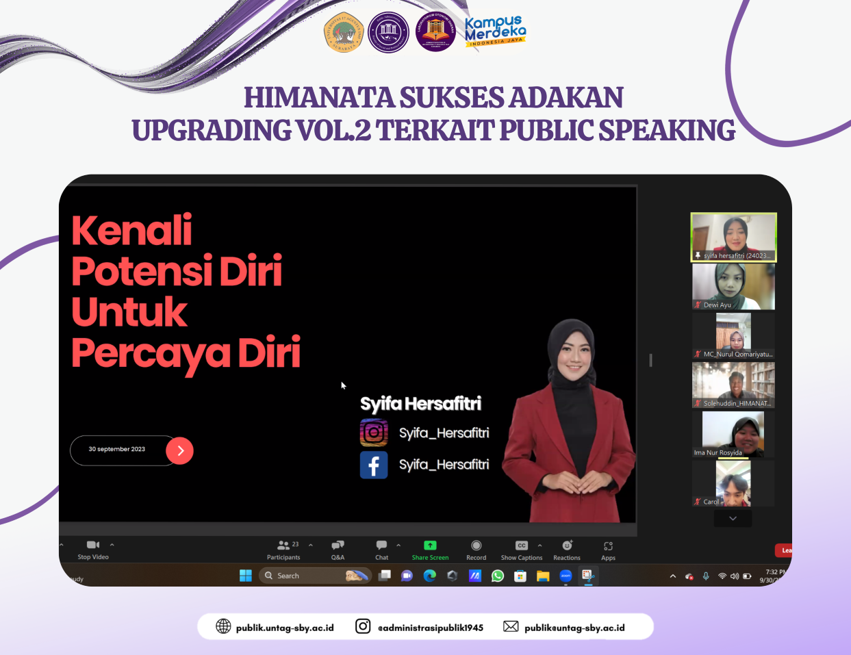 HIMANATA SUKSES ADAKAN UPGRADING VOL.2 TERKAIT PUBLIC SPEAKING