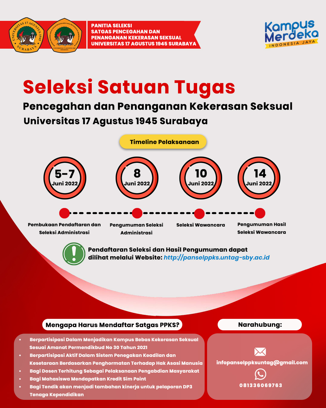 PENGUMUMAN SELEKSI SATUAN TUGAS