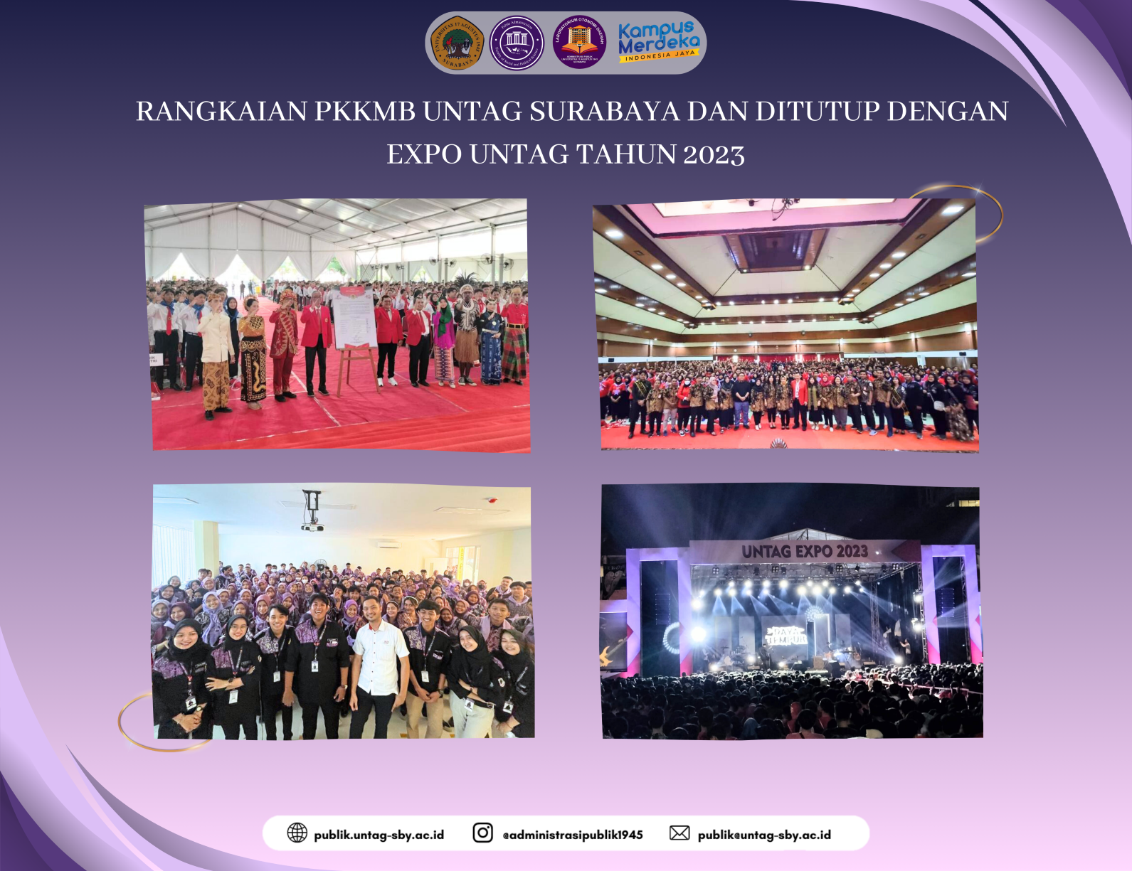 RANGKAIAN PKKMB UNTAG SURABAYA DAN DITUTUP DENGAN EXPO UNTAG TAHUN 2023