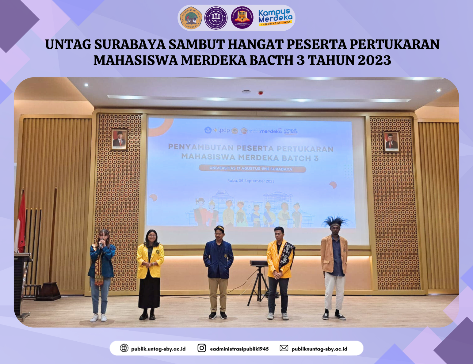 UNTAG SURABAYA SAMBUT HANGAT PESERTA PERTUKARAN MAHASISWA MERDEKA 2023