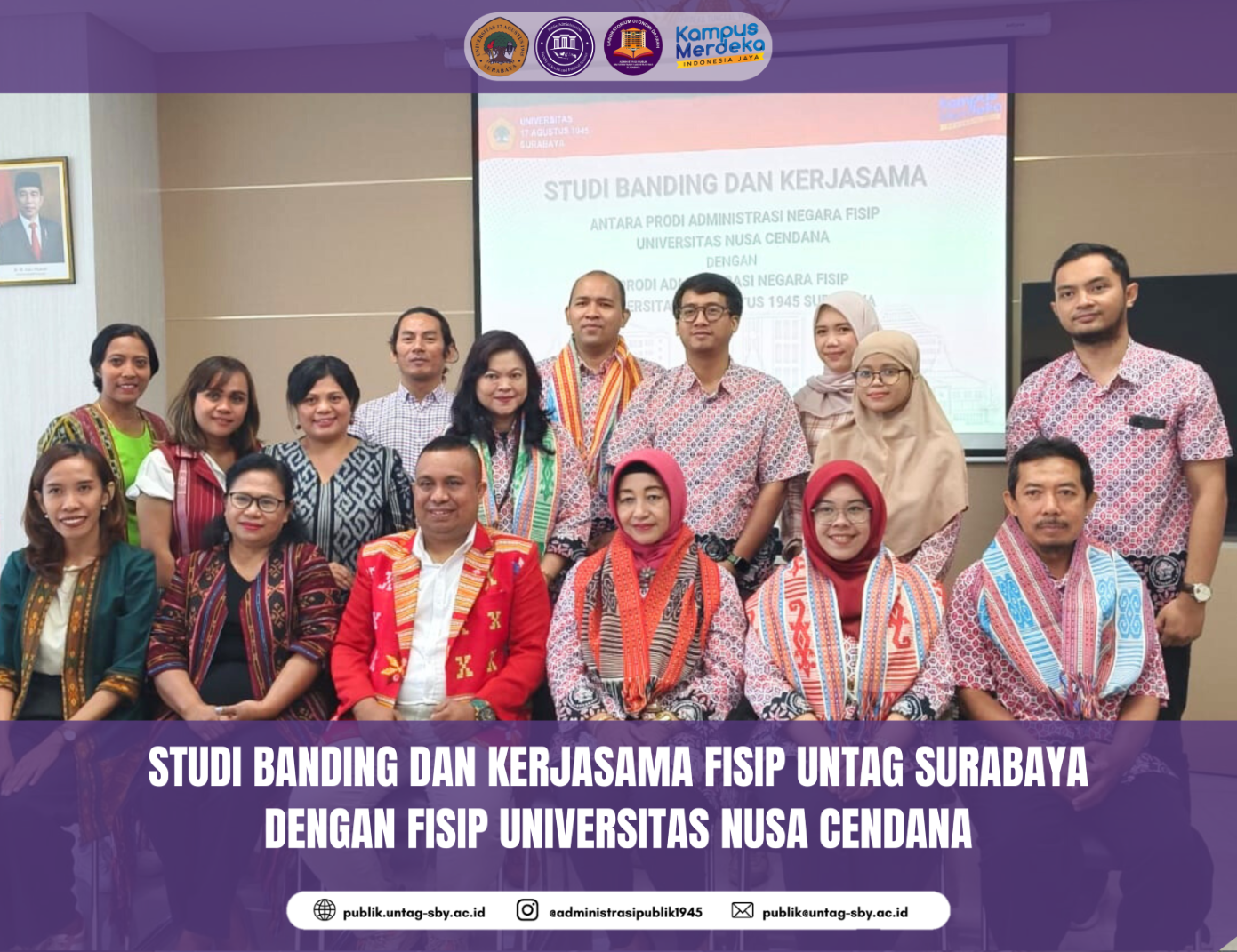 STUDI BANDING DAN KERJASAMA FISIP UNTAG SURABAYA DENGAN FISIP UNIVERSITAS NUSA CENDANA