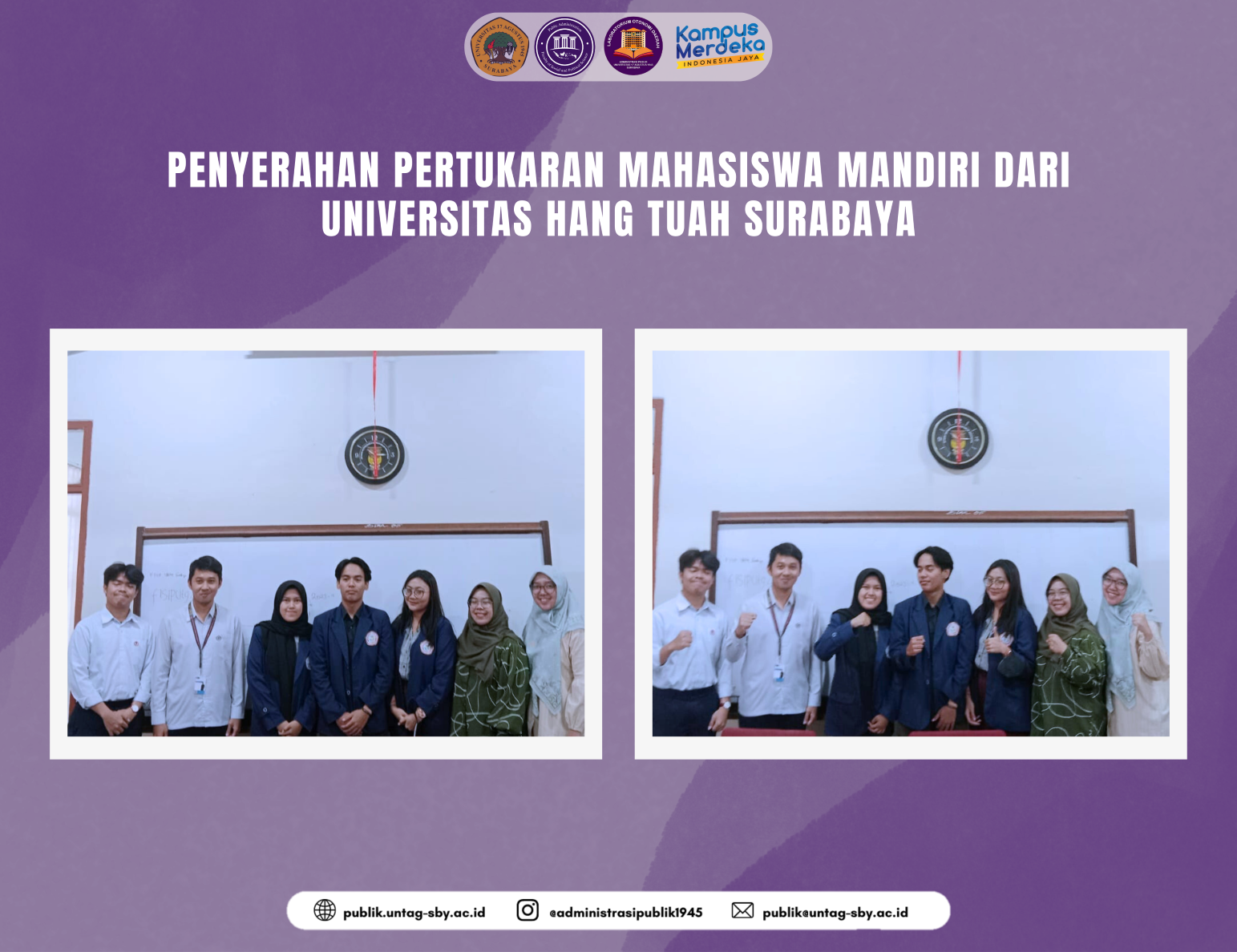 Penyerahan Pertukaran Mahasiswa Mandiri dari Universitas Hang Tuah Surabaya