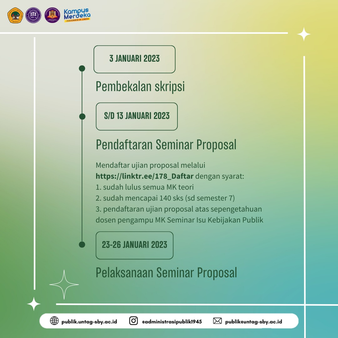 PENGUMUMAN PENDAFTARAN SKRIPSI SEMESTER GENAP 2022/2023