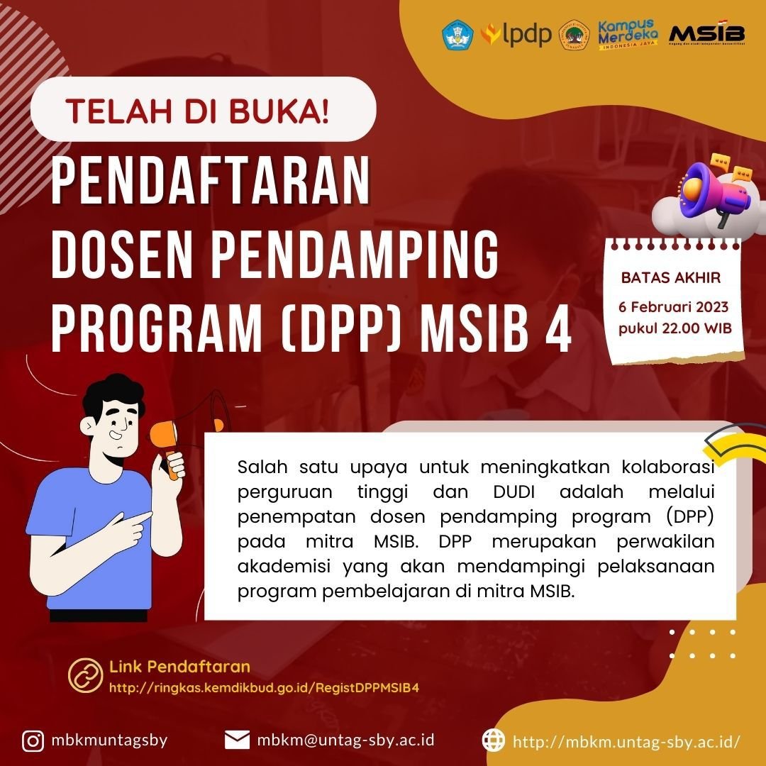 PENDAFTARAN DOSEN PENDAMPING PROGRAM (DPP) MSIB 4