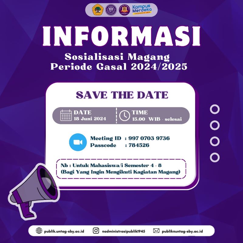 Sosialisasi Pelaksanaan Magang Semester Gasal 2024/2025