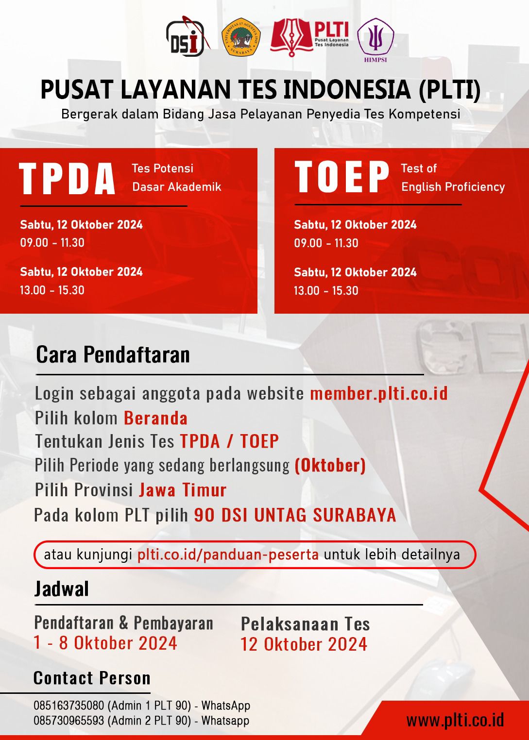 Informasi Tes TPDA dan TOEP