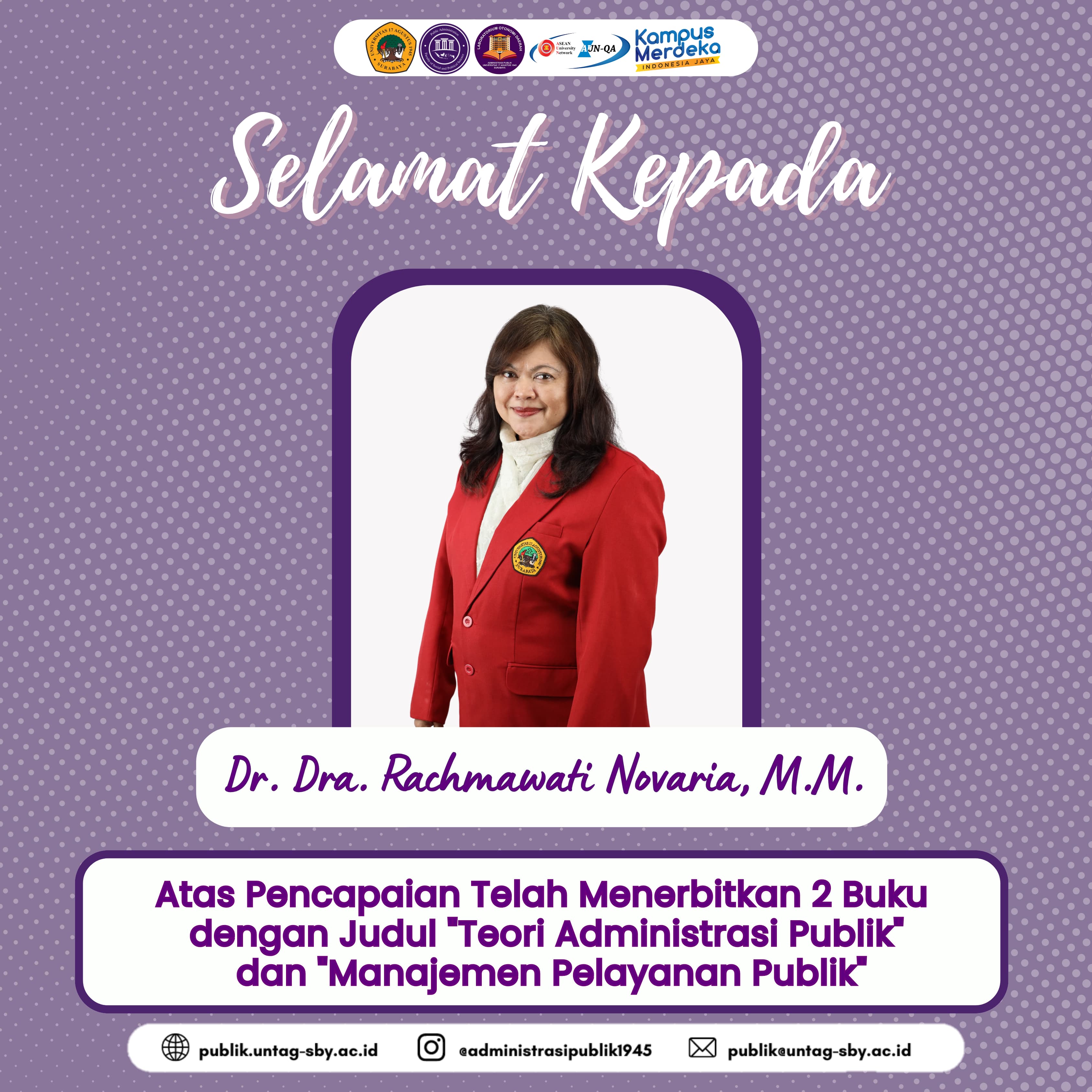 Keberhasilan Publish 2 Buku oleh Dr. Dra. Rachmawati Novaria, MM