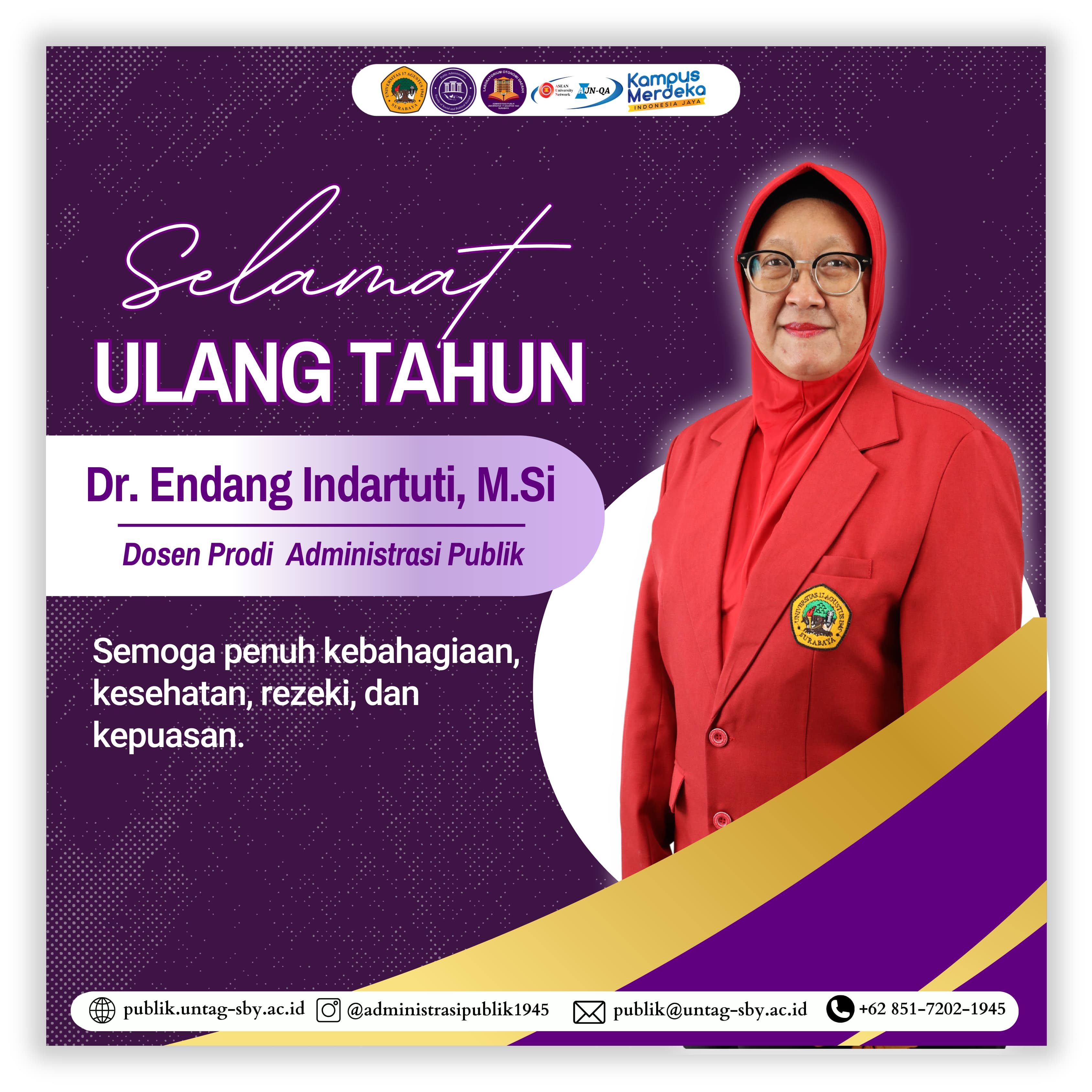 Hari Ulang Tahun Dr. Endang Indartuti, M.Si