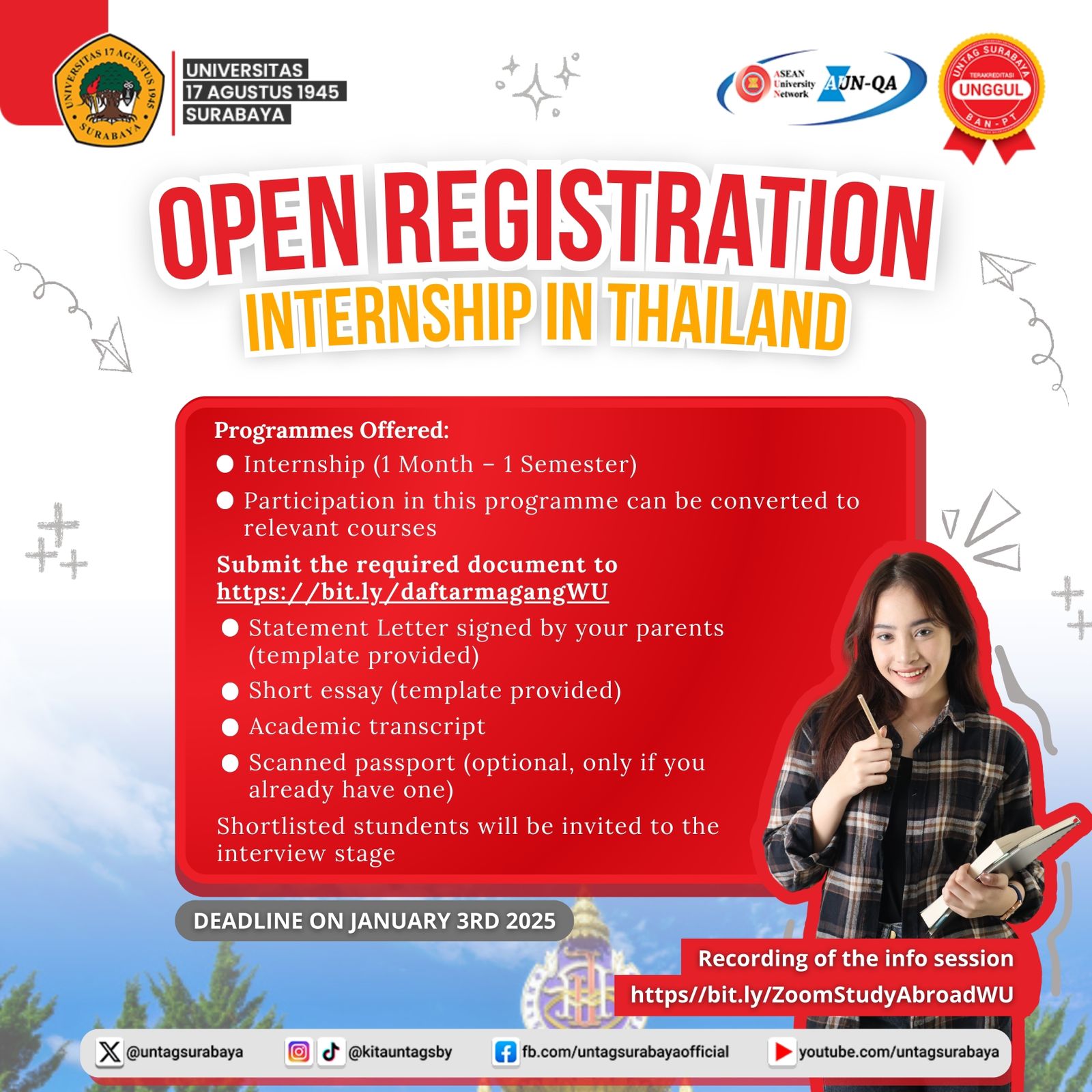 Open Registration Internship in Thailand