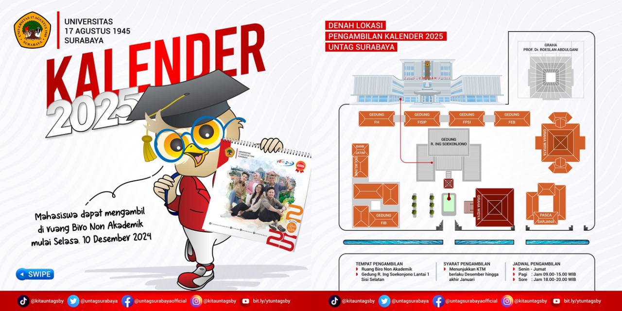 Mahasiswa Untag dapat Mengambil Kalender Tahun 2025