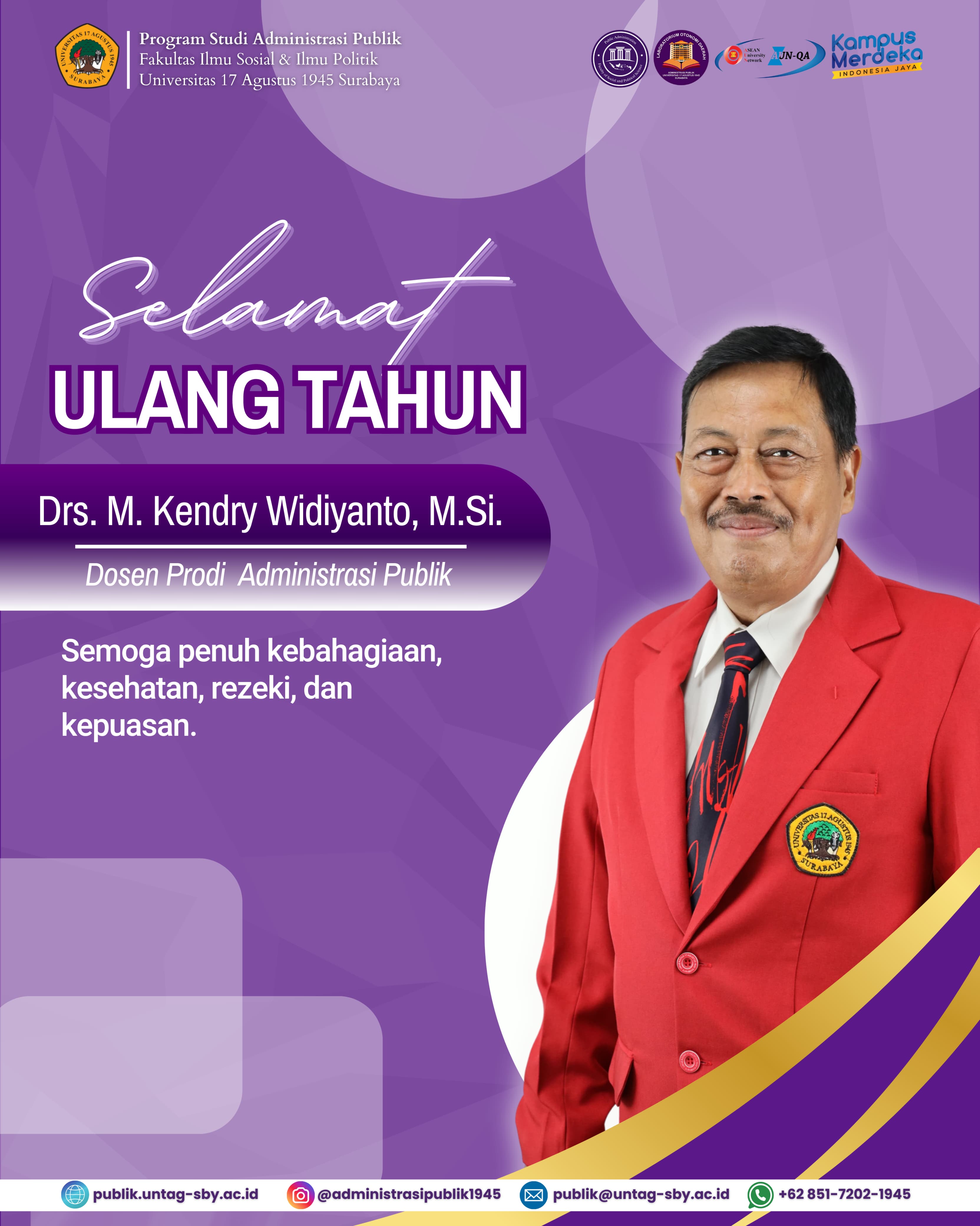 Selamat Ulang Tahun Bpk Drs. Kendry Widiyanto, M.Si