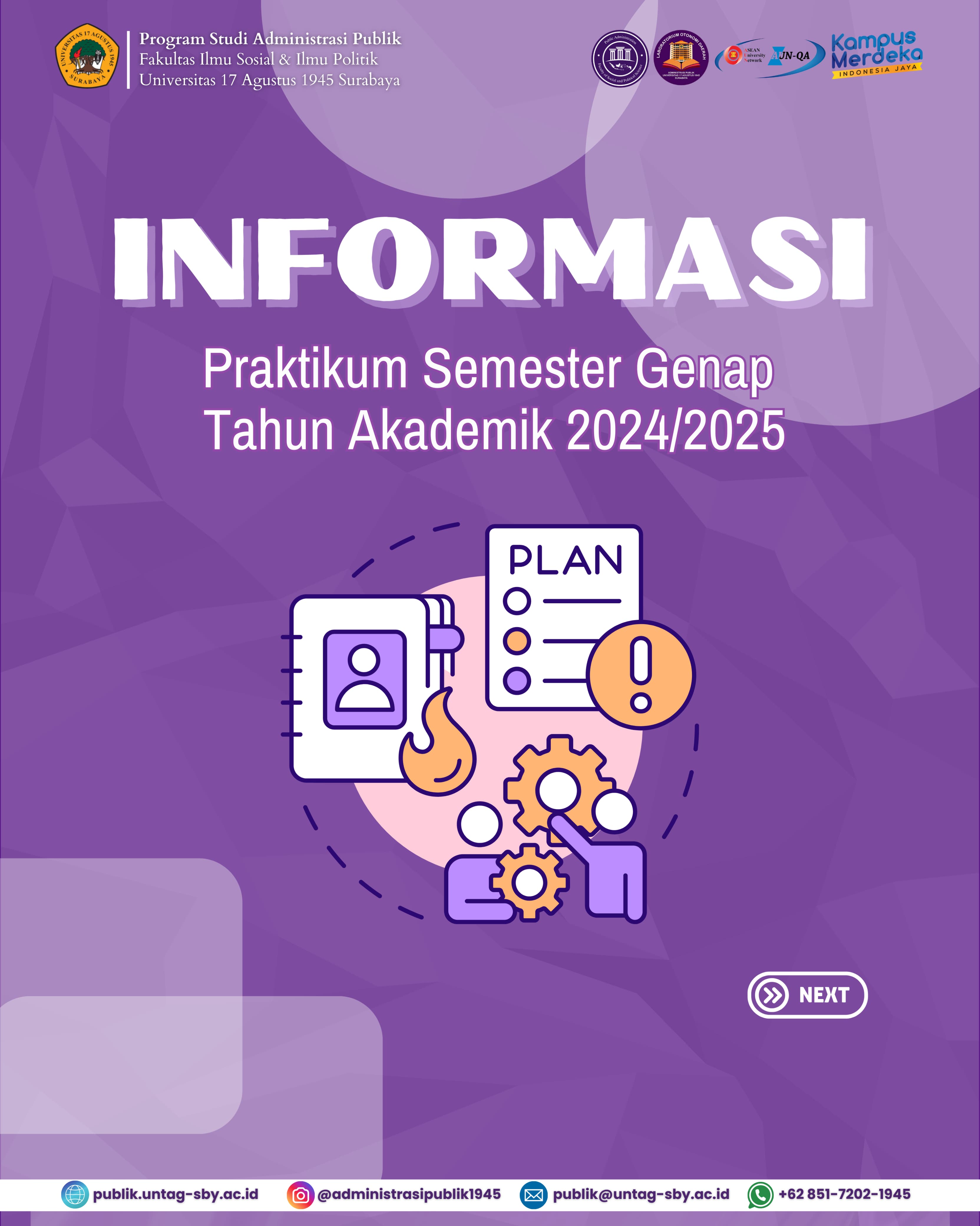 Informasi Praktikum MK  Sistem Politik Indonesia, Statistika Sosial dan Analisis Kebijakan Publik