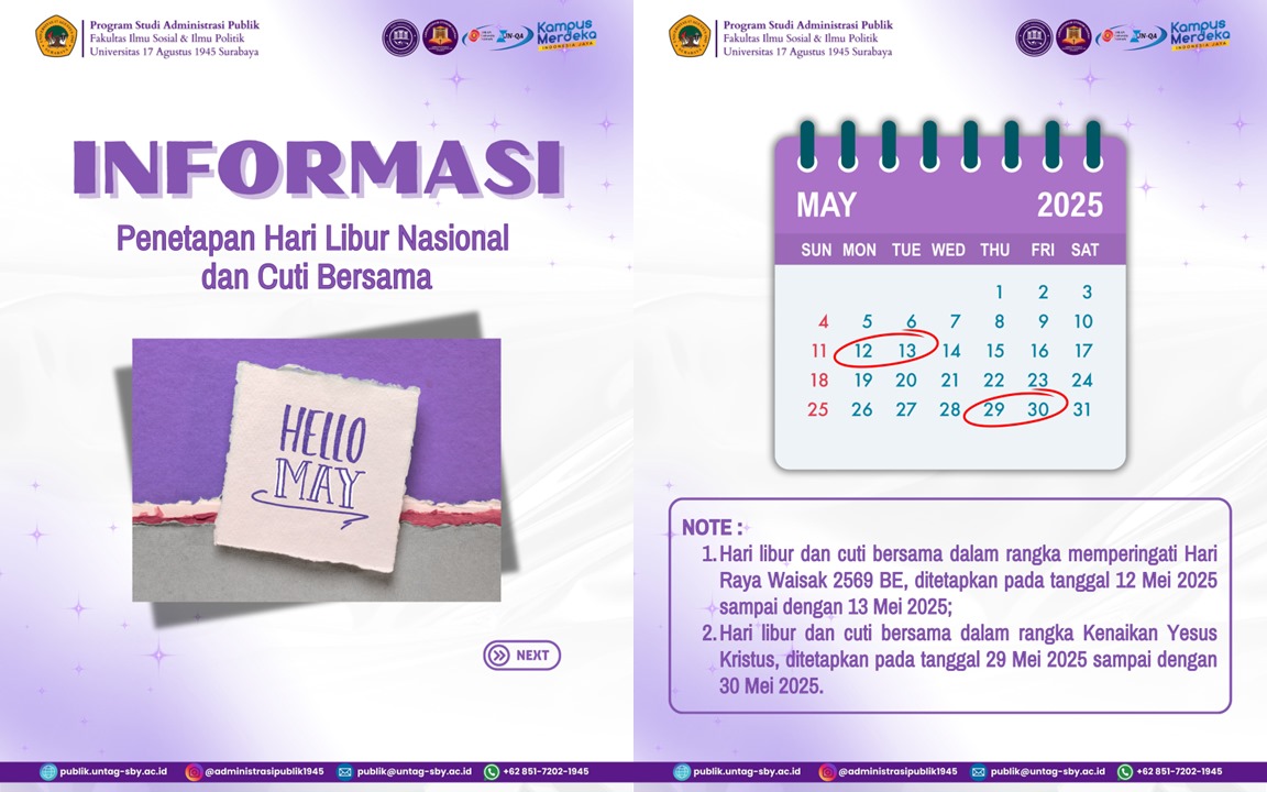 Pengumuman Libur Nasional dan Cuti Bersama Bulan Mei 2025