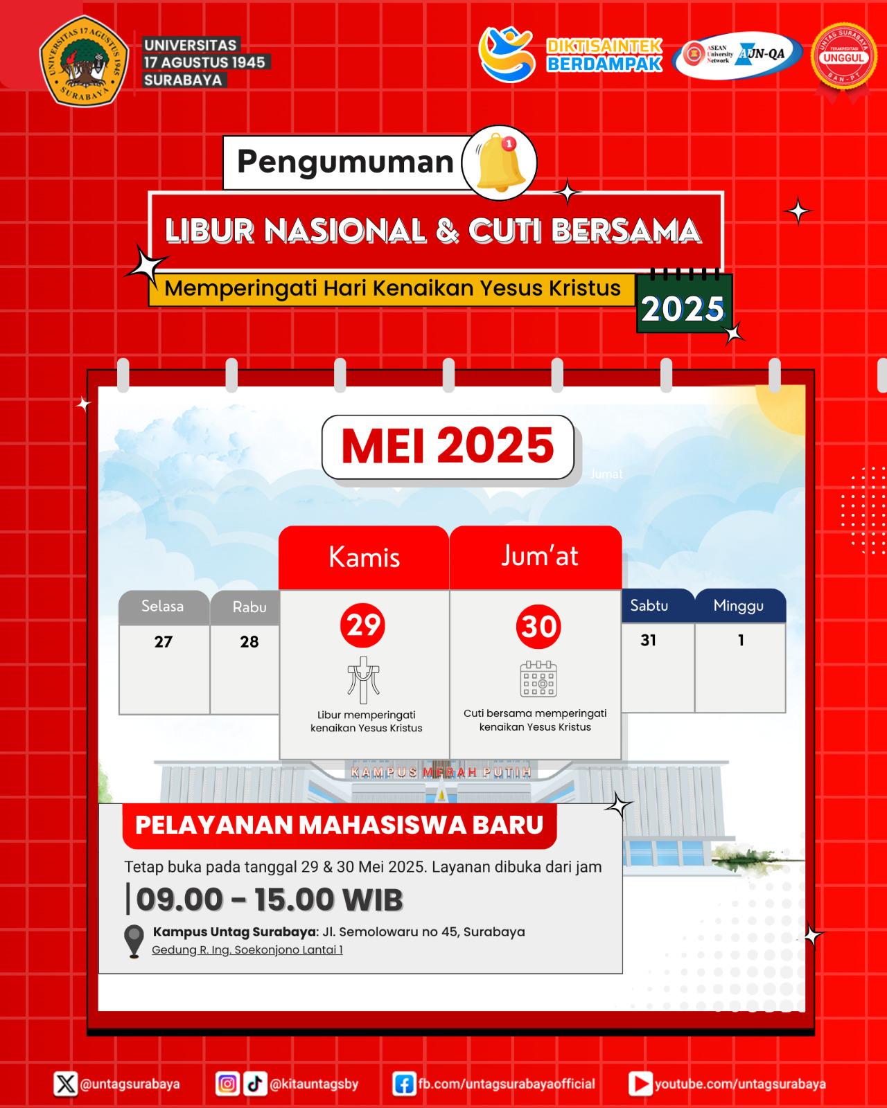 Pengumuman Libur Nasional Dalam Rangka Memperingati Kenaikan Isa Almasih