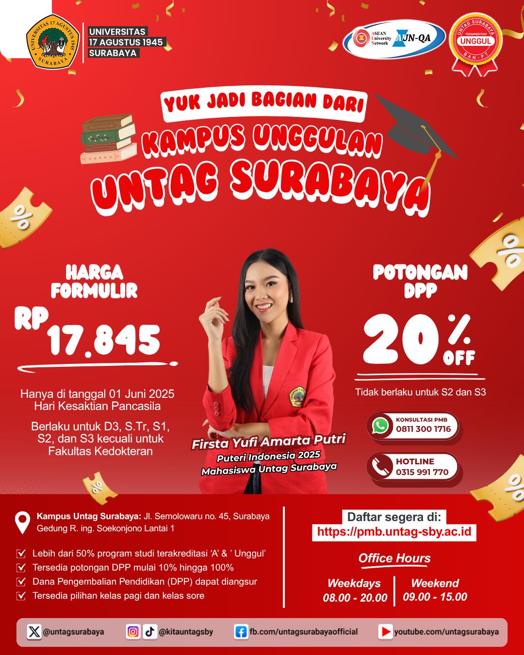 Yukk Daftar di Untag Surabaya