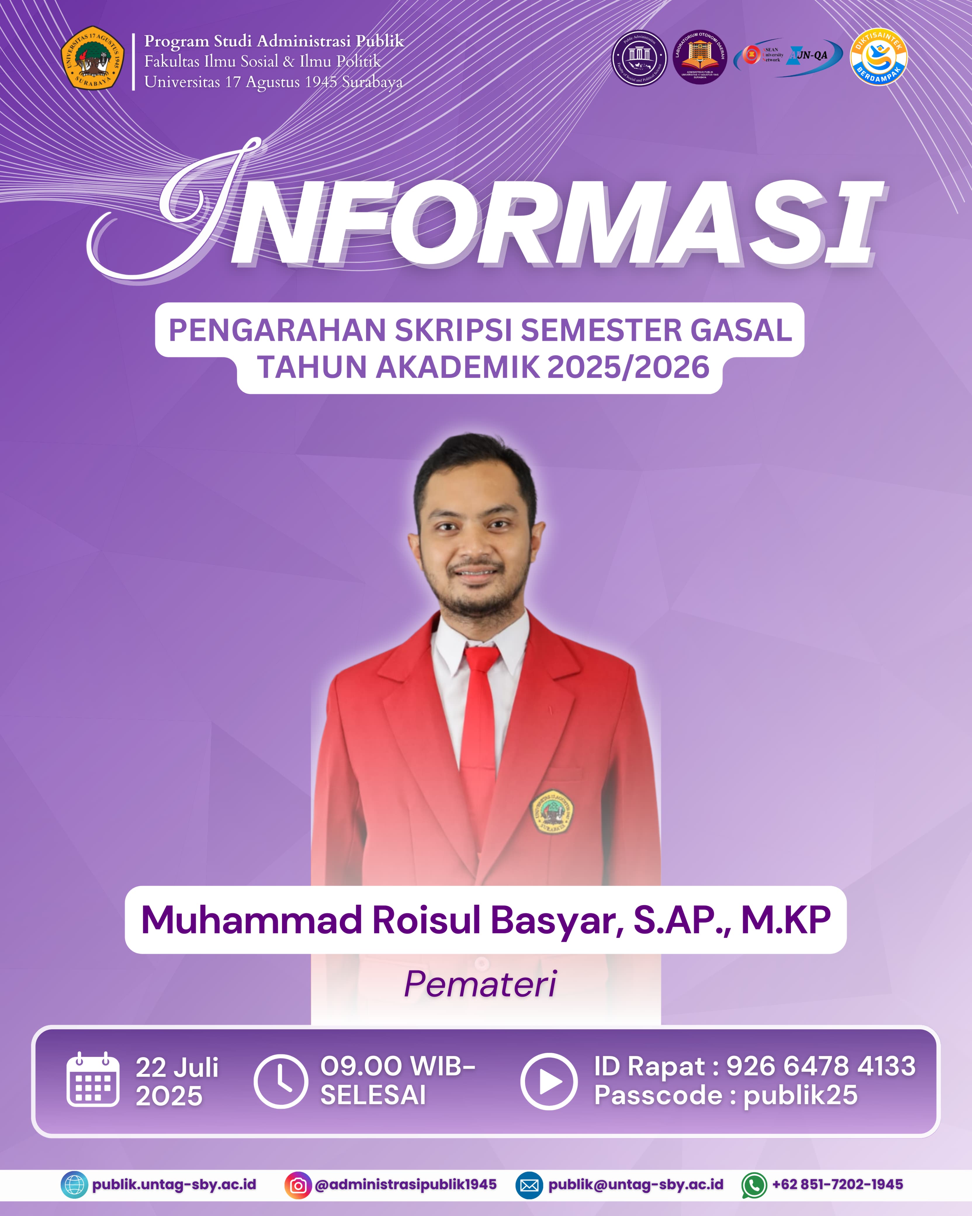 Sosialisasi Pelaksanaan Skripsi Semester Gasal 2025/2026 