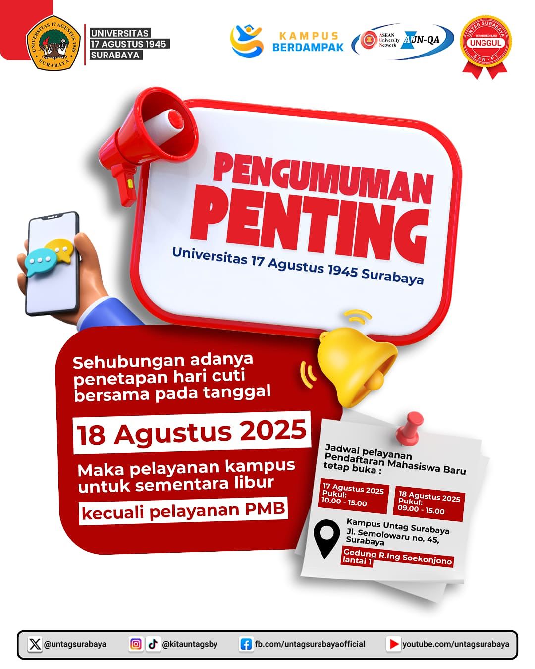 Pengumuman Cuti Bersama Tanggal 18 Agustus 2025